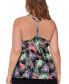 Фото #2 товара Plus Size Printed Racerback Tankini Top, Created for Macy's