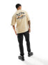 Sean John script t-shirt in beige with retro car back print