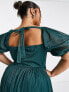 Anaya With Love Plus – Am Rücken gebundenes Kleid in Smaragdgrün - MGREEN