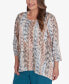 Plus Size Classic Vertical Animal Print Top With Necklace Бежевый, 3X - фото #4