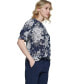 Фото #3 товара Блузка с рукавами бантами Tommy Hilfiger "Женская Floral Cuffed Puff-Sleeve"