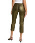 Lafayette 148 New York Cropped Mercer Leather Pant Women's Yellow 38/2