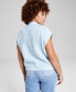 Фото #2 товара Women's Cable-Knit Mock-Neck Sleeveless Sweater