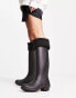 Фото #3 товара ASOS DESIGN tall welly boot fleece socks in black