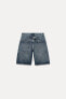 DENIM TRF LOW-RISE BERMUDA SHORTS WITH TAB