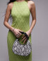 Topshop Glyn scoop grab bag with twist handle in snake print