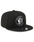 Men's Black Brooklyn Nets Chainstitch 9FIFTY Snapback Hat