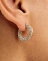 Фото #3 товара ALDO gold plated chunky hoop earrings with all over pave detail