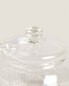 Borosilicate sugar bowl with raised design