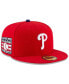 Men's Red Philadelphia Phillies National Baseball Hall of Fame 59FIFTY Fitted Hat Красный, 8 - фото #1