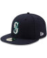 Фото #1 товара Men's Navy Seattle Mariners Authentic Collection On Field 59FIFTY Fitted Hat