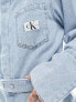 Фото #8 товара Calvin Klein Jeans Belted Denim Shirt Dress in Denim Light