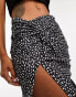 ASOS DESIGN textured twist detail midi sarong in mono spot