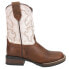 Фото #1 товара Roper Monterey Square Toe Cowboy Toddler Girls Brown, White Casual Boots 09-018