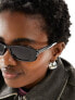 Фото #7 товара ASOS DESIGN narrow square sunglasses in shiny black