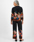 Petite Pull-On Floral Satin Pants, Created for Macy's Черный, PXS - фото #4