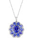 ფოტო #2 პროდუქტის EFFY® Tanzanite (5-7/8 ct. t.w.) & Diamond (1/3 ct. t.w.) Flower 18" Pendant Necklace in 14k White Gold