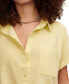 Фото #4 товара Women's Linen Short-Sleeve Button-Down Shirt