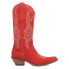 Фото #1 товара Dingo Hot Sauce Embroidered Snip Toe Cowboy Womens Red Casual Boots DI196-600