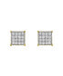 ფოტო #4 პროდუქტის Round Cut Certified Natural Diamond (0.43 cttw) 14k Yellow Gold Earrings Square Prism Design
