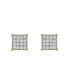 Round Cut Certified Natural Diamond (0.43 cttw) 14k Yellow Gold Earrings Square Prism Design