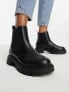 ASOS DESIGN Wide Fit Adjust chunky chelsea boots in black