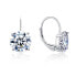 Gentle silver earrings with clear zircons E0000673, E0000674