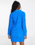 Фото #4 товара Daisy Street bubble fitted shirt dress in cobalt