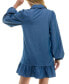 ფოტო #2 პროდუქტის Juniors' Rhinestone-Detail Long-Sleeve Collared Dress