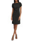 ფოტო #1 პროდუქტის Women's Puff-Sleeve Side-Pleated Dress