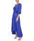 Фото #3 товара Women's Faux-Wrap Balloon-Sleeve Belted Dress