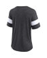 ფოტო #2 პროდუქტის Women's Heathered Charcoal, White New Orleans Saints Distressed Team Tri-Blend V-Neck T-shirt