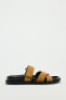 Split suede sandals with straps