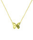 Фото #3 товара Macy's lab-Grown Emerald Butterfly 18" Pendant Necklace (1/8 ct. t.w.) in 14k Gold-Plated Sterling Silver