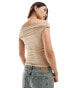 Фото #4 товара ONLY off shoulder top in beige