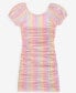 Big Girls Ruched Square-Neck Mesh Dress