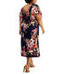 Фото #2 товара Plus Size Popover Midi Dress