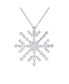 ფოტო #3 პროდუქტის Holiday Party Cubic Zirconia Branch Solitaire CZ Accent Christmas Frozen Winter Large Sparkling Snowflake Necklace Pendant Sterling Silver