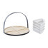 Appetizer Set DKD Home Decor White/Black Metal Bamboo Stoneware Loft 4 Pieces 21,5 x 21,5 x 14 cm