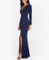 Ruffled Side-Slit Gown
