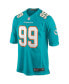 Men's Jason Taylor Aqua Miami Dolphins Game Retired Player Jersey