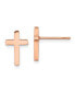 Stainless Steel Polished Rose IP-plated Cross Earrings