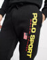 Фото #2 товара Polo Ralph Lauren sports capsule leg logo cuffed joggers in black CO-ORD