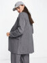 Фото #2 товара Selected Femme tailored pinstripe suit blazer co-ord in grey