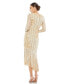 ფოტო #4 პროდუქტის Women's Long Sleeve Tea Length Dress