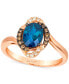 Deep Sea Blue Topaz/Rose Gold