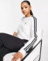 adidas Originals three stripe long sleeve t-shirt in white