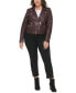 Фото #5 товара Plus Size Faux Leather Belted Motorcycle Jacket