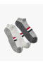 Фото #4 товара 3'lü Patik Çorap Seti Çok Renkli Şerit Detaylı