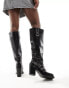 Фото #6 товара Public Desire Wide Fit Nashville knee boot with hardware in black
